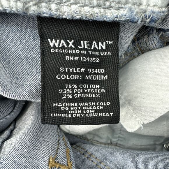 Wax Jeans Butt I Love You Size 0 Skinny Medium Wash Low Rise Denim Blue Stretch - Picture 5 of 9